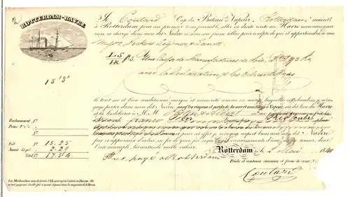 Niederlande Dokument auf Brief über Ware aus Seide nach Le Havre 1840 #ID739