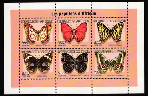 Niger 1807-1812 postfrisch Kleinbogen / Schmetterling #IH034