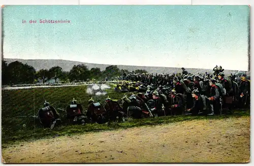 AK Deutschland In der Schützenlinie Feldpost 1915 #PM424