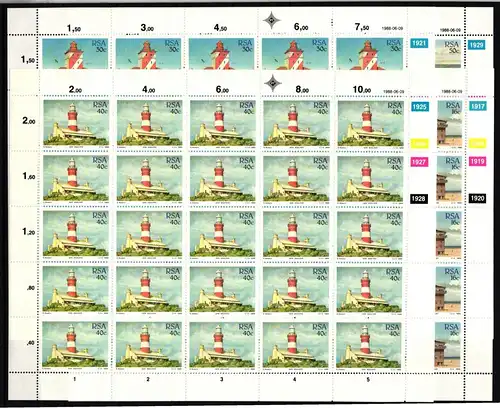 Südafrika 739-742 postfrisch Zusammendruckbögen / Leuchtturm #IH214