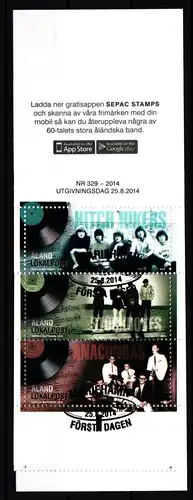 Aland 396-398 gestempelt Markenheft 22 mit Ersttagsstempel / Musik #IH301