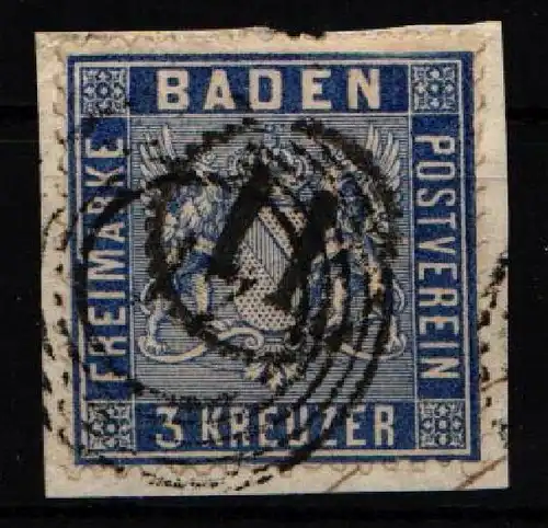Baden 10 c gestempelt geprüft Flemming BPP #ID670
