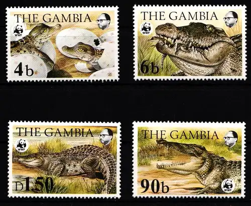 Gambia 517-520 postfrisch Krokodil #IH374