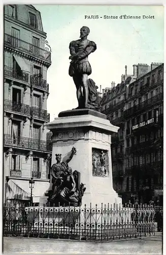 AK Paris Statue d'Êtienne Dolet #PM645