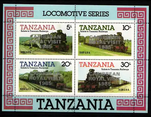 Tansania Block 51a postfrisch Lokomotiven #IB118