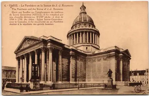 AK Paris Le Pantheon et la Statue de J.-J. Rousseau #PM542