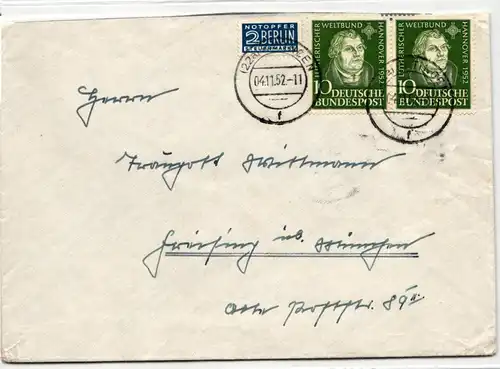 BRD 149 auf Brief als Mehrfachfrankatur portogerecht #ID812