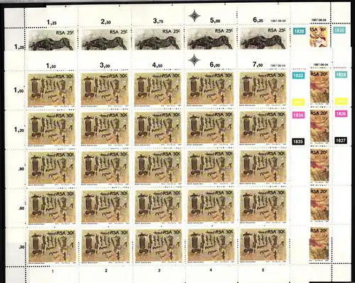 Südafrika 706-709 postfrisch Zusammendruckbögen / Kunst #IH218