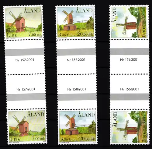 Aland 192-194 postfrisch Paare mit Zwischensteg / Mühlen #IH309
