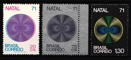 Brasilien 1301-1303 ohne Gummi wie verausgabt #IE172