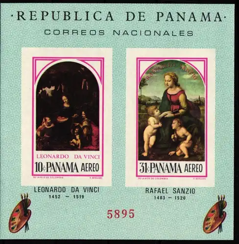 Panama Block 50 mit 874B-875B postfrisch Gemälde #IB082