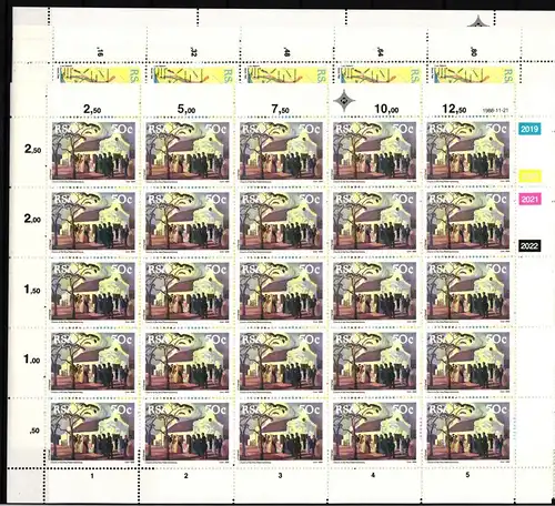 Südafrika 762-765 postfrisch Fünfundzwanzigerbögen #IH202