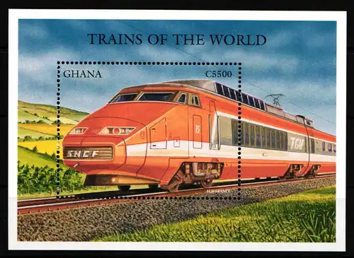 Ghana Block 346 postfrisch Eisenbahn TGV #IE653