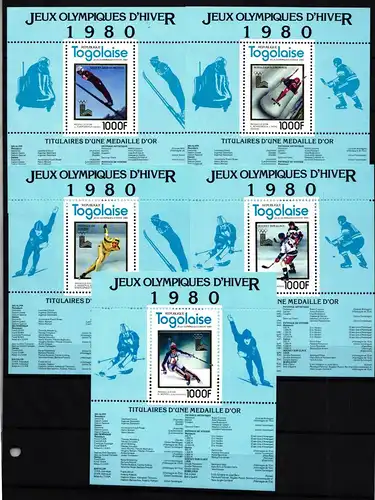 Togo Block 169-173 A postfrisch Olympiade Lake Placid 1980 #HR727