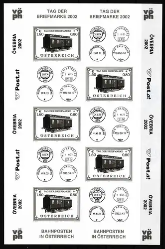 Österreich 2380 geschnitten postfrisch Kleinbogen als Schwarzdruck #HQ929