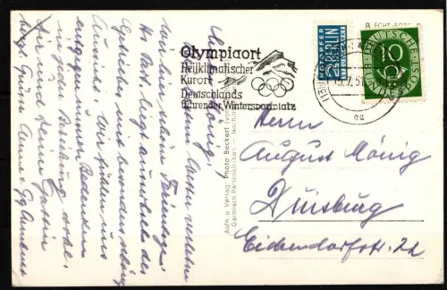 BRD Werbestempel Olympiaort auf AK #IE427