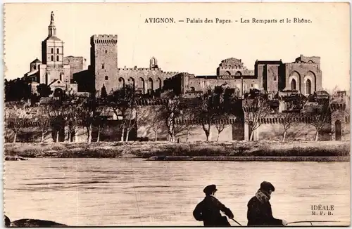 AK Avignon Palais des Papes - les Remprits et le Rhône #PM536