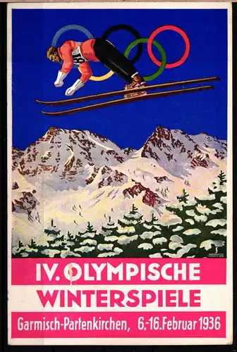 Olympische Winterspiele 1936 AK Druckfehler FEBRUAP 1936 auf Adressseite #IE441