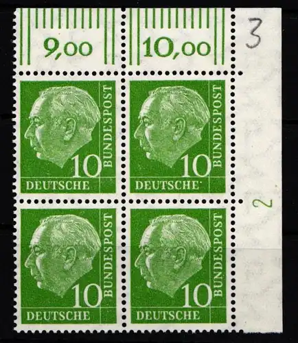 BRD 183y DZ 2 postfrisch Eckrand 4er Block, Druckerzeichen 2 #ID651
