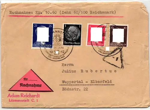 Deutsches Reich 793 auf Brief als Mischfrankatur portogerecht #ID538