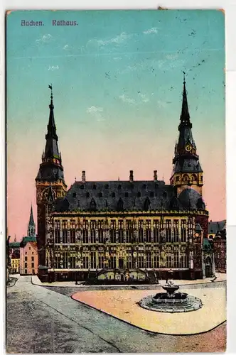 AK Aachen Rathaus 1913 #PN076