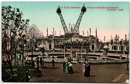AK London In Elite Gardens, Franco-British Exhibition 1908 #PM628