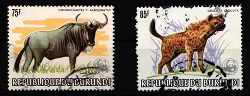Burundi 1607 und 1608 gestempelt Weltweiter Naturschutz Tiere #IB100