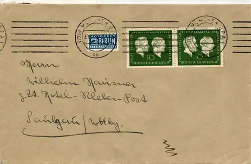 BRD 197 auf Brief als Mehrfachfrankatur portogerecht #IK129