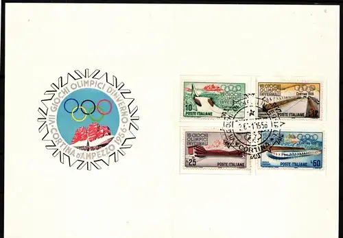 Italien 958-961 gestempelt im Geschenkheft Olympische Winterspiele 1956 #IE509