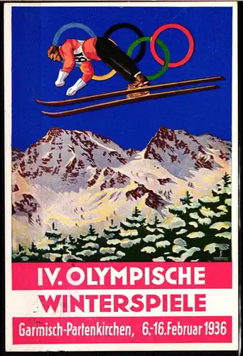 Olympische Winterspiele 1936 AK Druckfehler FEBRUAP 1936 auf Adressseite #IE442