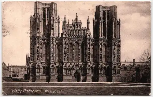 AK Wells Cathedrale, West Front 1907 #PM619