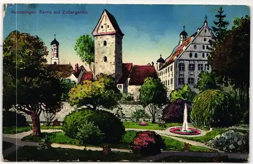 AK Memmingen Partie mit Zollergarten Feldpost 1916 #PN166