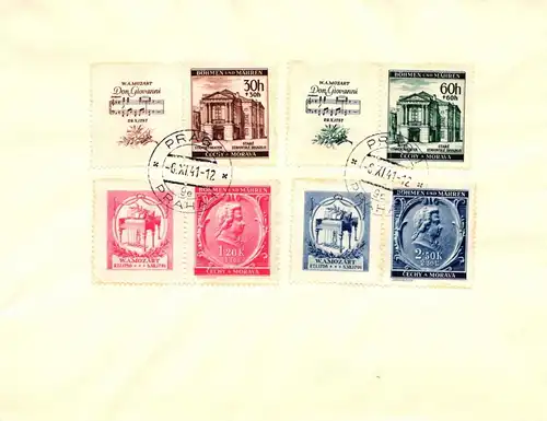Böhmen und Mähren 79-82 auf Brief Sonderstempel Prag 1, nicht gelaufen #ID751
