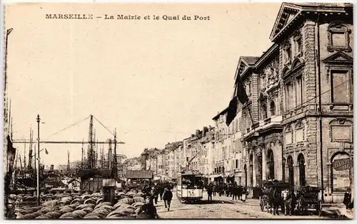 AK Marseille La Mairie et le Qual du Port #PM635