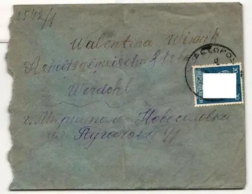 Deutsches Reich 791 auf Brief ins Arbeitslager Werdohl #ID657
