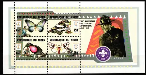 Niger 1492-1495 postfrisch Kleinbogen / Schmetterling #IH040