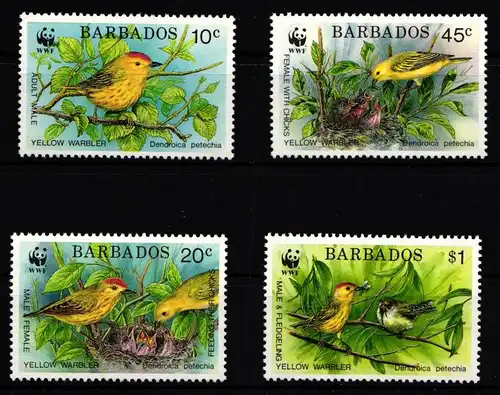 Barbados 770-773 postfrisch Vögel #IH450