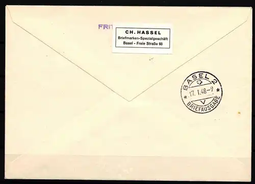 Schweiz 492-495 als Ersttagsbrief Olympische Winterspiele 1948 #IE473