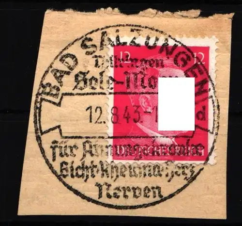 Deutsches Reich 788 gestempelt auf Briefstück, Vollstempel Bad Salzungen #IK210