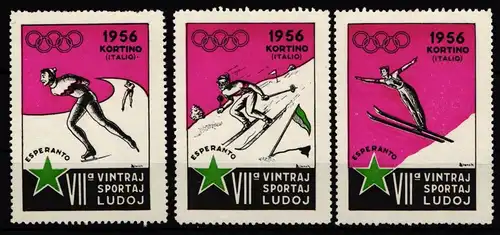 Italien postfrisch Vignetten Olympische Winterspiele 1956 #IE513