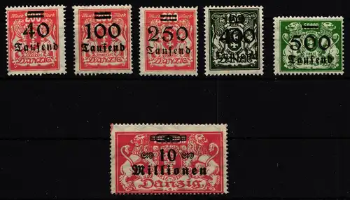 Danzig 158-162, 168 postfrisch #IC997