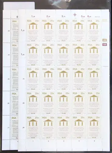 Südafrika 655-658 postfrisch Zusammendruckbögen / Verfassung #IH231