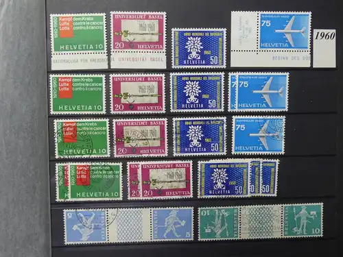 Schweiz Sammlung ab1960 meist gestempelt aber teils auch dual gesammelt #LW979