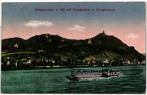 AK Königswinter am Rhein mit Drachenburg und Drachenfels Feldpost 1917 #PN051