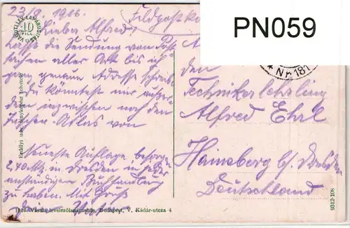 AK Budapest Királyi vár Feldpost 1916 #PN059