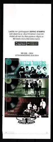 Aland 396-398 gestempelt Markenheft 22 mit Ersttagsstempel / Musik #IH300