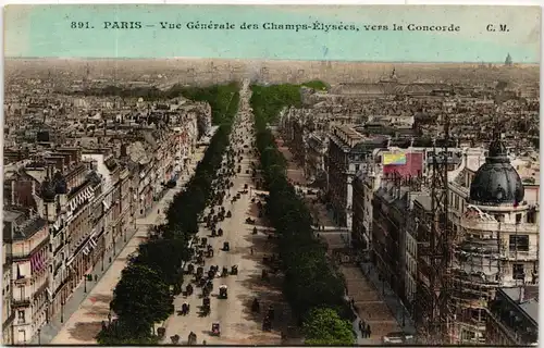 AK Paris Yue Générale den Champs-Élysées, vers la Concorde #PM552