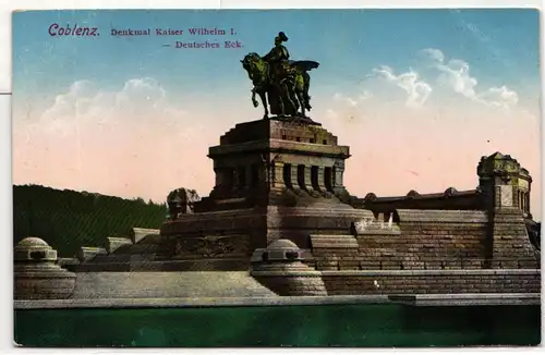 AK Koblenz Denkmal Kaiser Wilhelm I. - Deutsches Eck #PN074