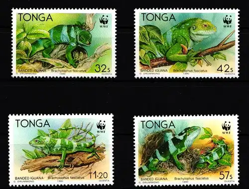 Tonga 1140-1143 postfrisch Reptilien #IH447