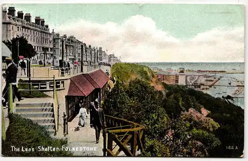 AK Folkestone The Leas Shelter 1907 #PM574
